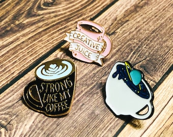 GSM Brands Ok But First Coffee Enamel Lapel Pin GSM Brands Ok But First Coffee Enamel Lapel Pin