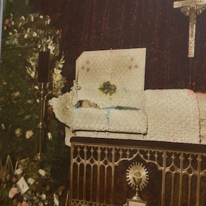 Rare Oversized Antique Hand-coloured Post Mortem Photo in Original Folding Envelope Rare Funerary Mortuary Collectible Oddity