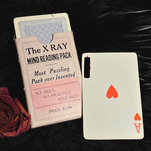 Vintage "The X Ray Mind Reading Pack" Magic Illusion Trick Puzzle Game Deck of Cards "See Thru the Deck" Mentalist Playing Card Deck