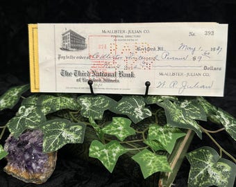 Random Lot of 10 Vintage Funeral Checks (Voided) Mortuary Ephemera
