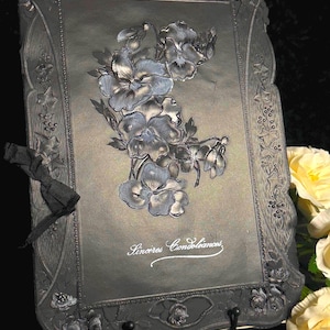 Rare Edwardian French-Canadian Memorial Card Embossed Ornate Funeral Bereavement Remembrance Grieving Card Collectible Ephemera