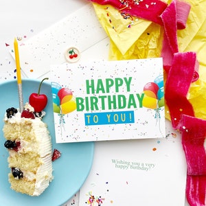 Adult Birthday Greeting Card, Birthday Card for Adult, Happy birthday Card, Custom birthday card for women & men, Balloon birthday card, 5x7
