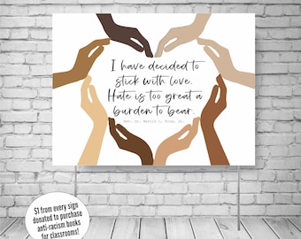 Social Justice Yard Sign: MLK Quote, Human Rights