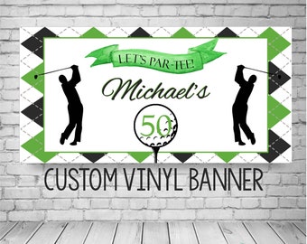 Golf Birthday Banner, Sports Banner, Golf Birthday Party Decor, Golf Par-Tee Birthday, Personalized Golf  Birthday Banner, Hole In One Party