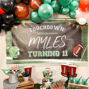 Football Birthday Banner, Football Party Decor, Football Birthday Decoration, Football Backdrop, Birthday Banner, Vinyl Banner Custom, Boy zdjęcie 10