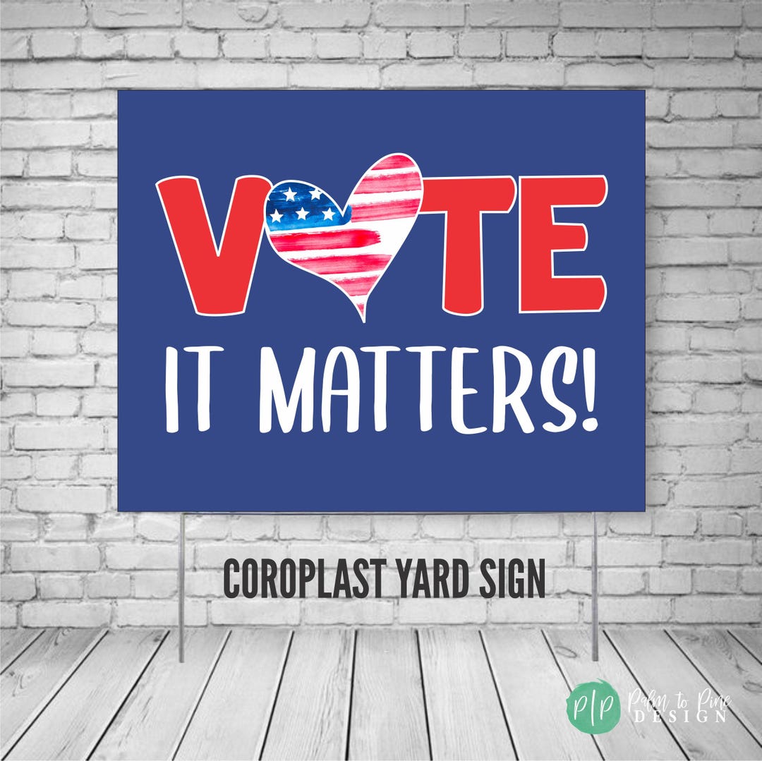 Vote Yard Sign With American Flag, Non Partisan Voter Registration Lawn ...