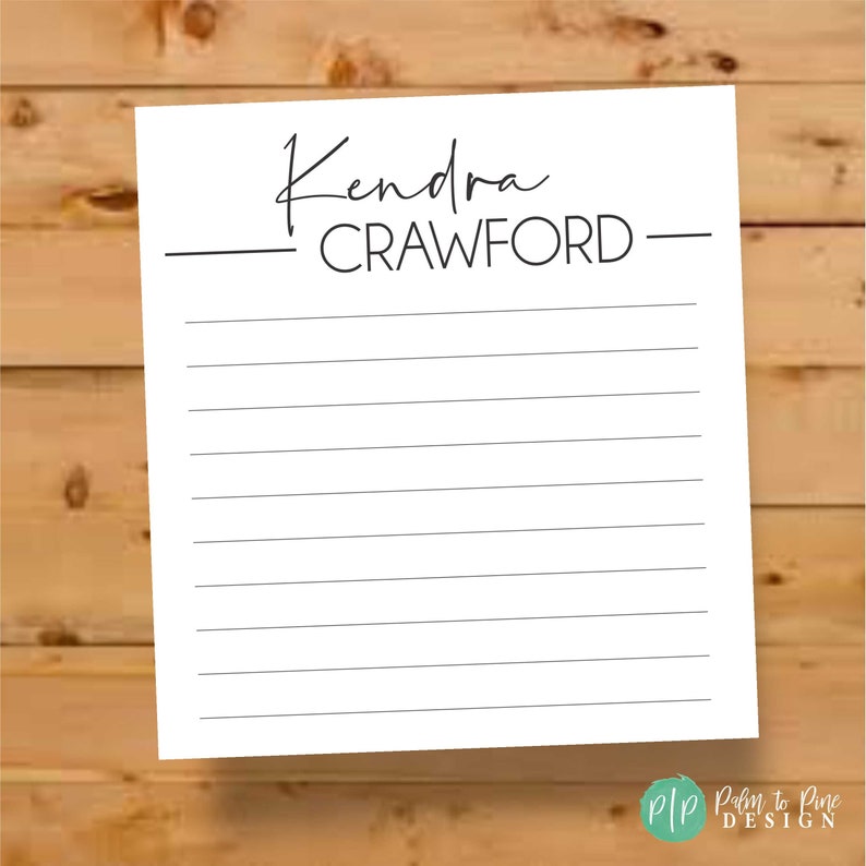 Personalized Notepad Note Pad With Name Luxury Personalized Etsy