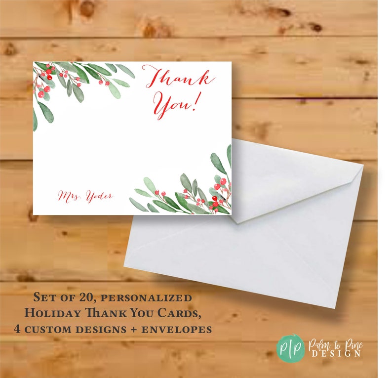 Personalized Thank You Cards Holiday Thank You Cards Thank Etsy