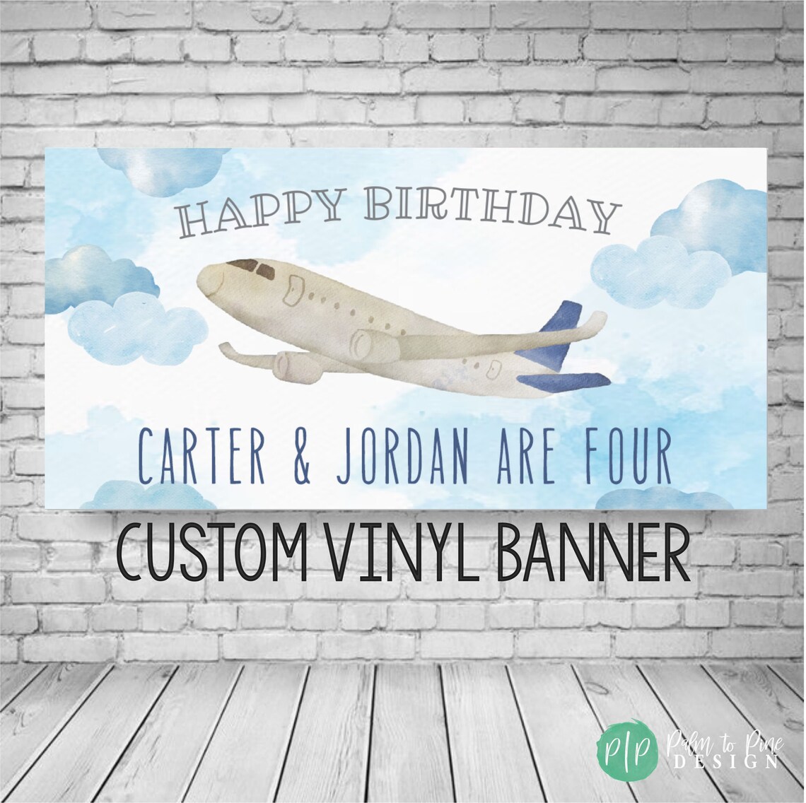 Airplane Birthday Banner Time Flies Birthday Party Boy - Etsy