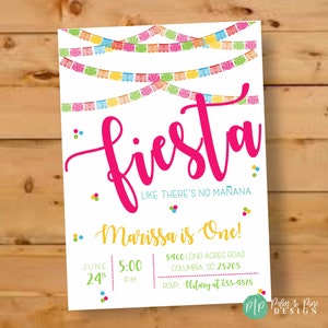 Fiesta like there&#39;s no manana Invitation, Taco Bout a Party Invite, Fiesta like there&#39;s no manana invite, Fiesta Birthday Invitation, Fiesta