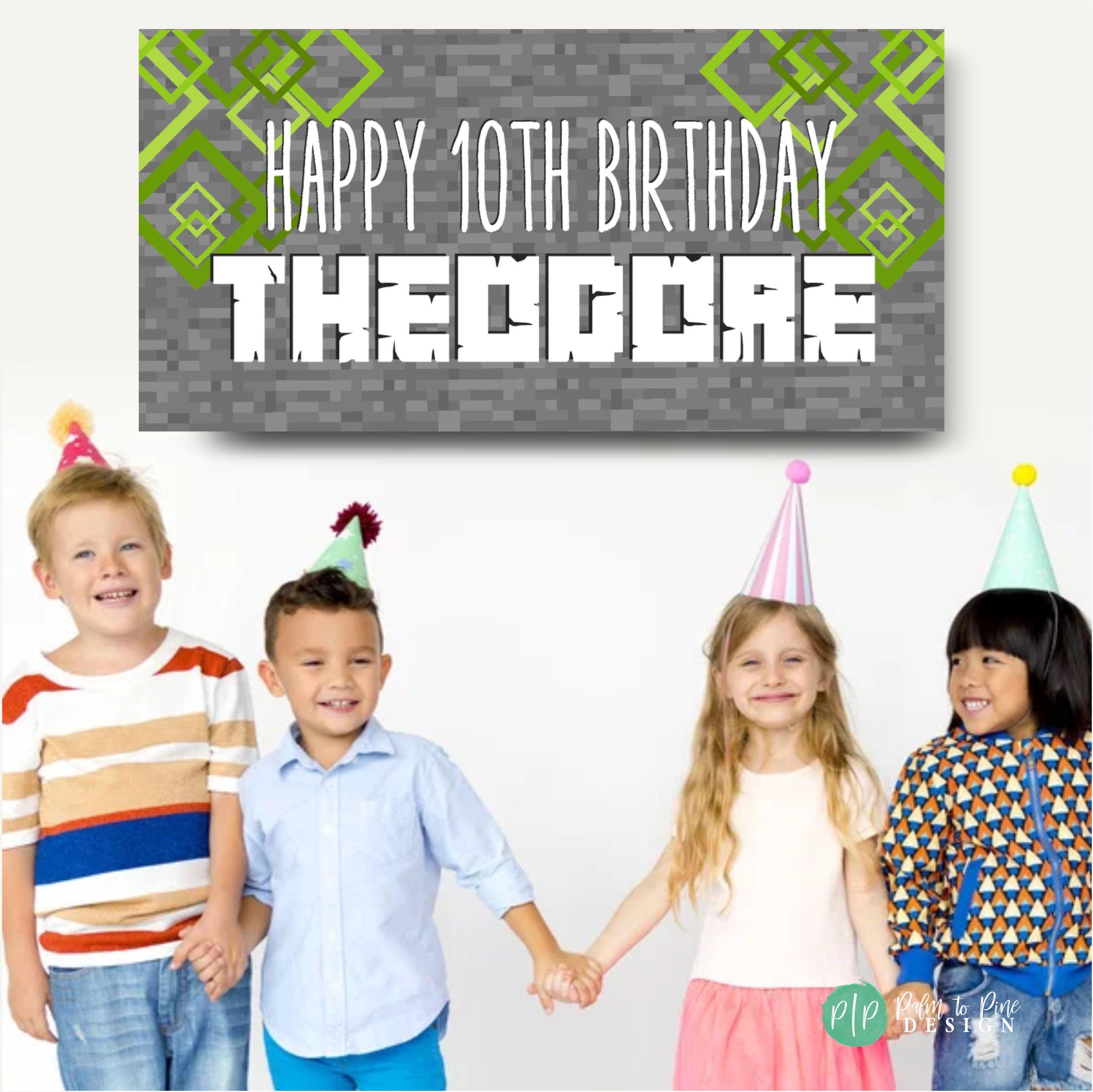 Block Style Birthday Banner - Custom Print