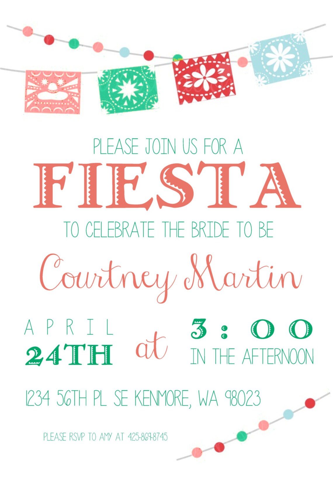 Mexican Bridal Shower Invitation Fiesta Bridal Shower Invite Etsy
