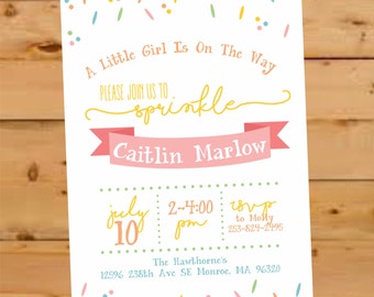 Sprinkle Baby Shower Invitation, Baby Shower Sprinkle, Sprinkle Invitation, Rainbow Baby Sprinkle Party, Gender Neutral Baby Shower Invite