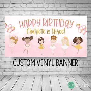 Ballerina Birthday Banner, Ballerina Birthday Party, Ballet Birthday Backdrop, Ballerina banner, Ballerina Party Decoration, Ballet decor