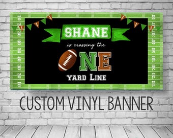 Football Birthday Banner, Tailgate Party Decorations, Sports Theme | Custom Name and Age