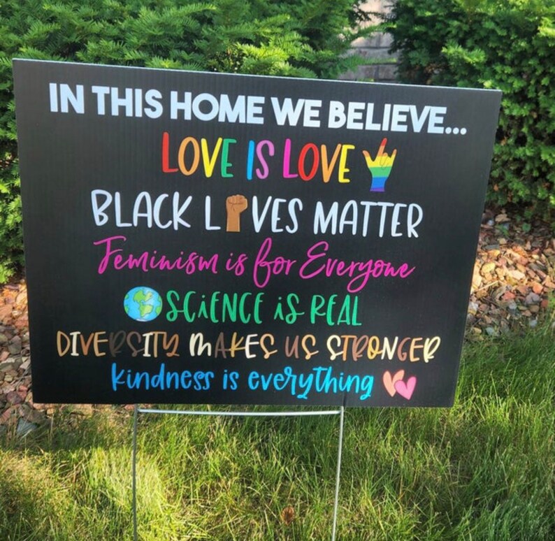 In This House Yard Sign in This House We Believe Social Etsy