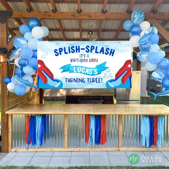 Banniere Danniversaire Splash Pad Anniversaire Splish Etsy France