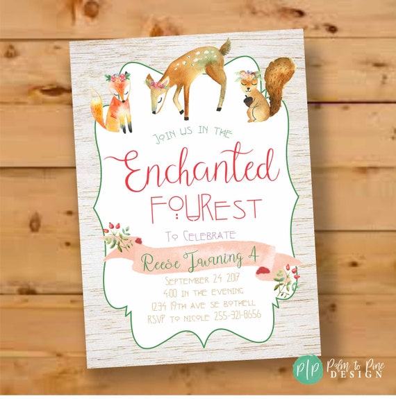 Woodland Invitation, Woodland Birthday Invitation, Enchanted Forest ...