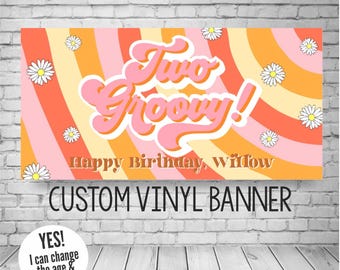 Retro Hippie Boho Backdrop Banner - 70.8x43.3 Inch Groovy Party Photography Background