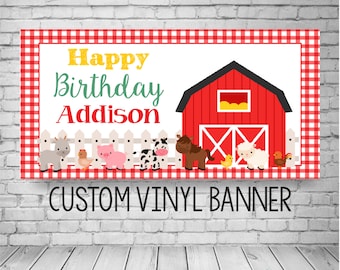 Farm Birthday Banner, Barnyard Party Decor, Barn Birthday, Farm Party Birthday Decor, Farm Animal Banner, Farm Animal Party decor for kids