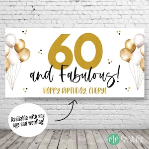 50th birthday banner for women, 50th birthday party decor, 50 birthday banner, gold glitter banner, happy 50th birthday backdrop, 50th party