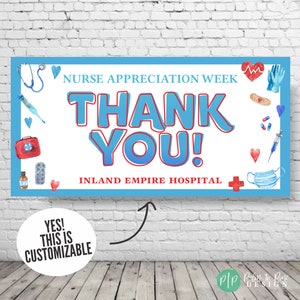 Nurses Week Appreciation Banner, EMS Week Sign, Nurses Week Decor, Thank You Nurse Sign, Custom Healthcare Medical Banner, EMS Week Banner