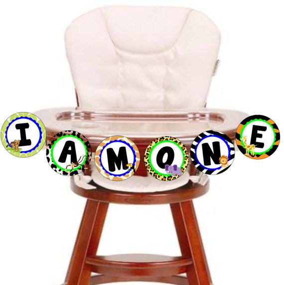 I am One Highchair Banner, First Birthday Highchair Banner, First Birthday Cake Smash, First Birthday High Chair Decoration, Jungle Birthday Il_570xn