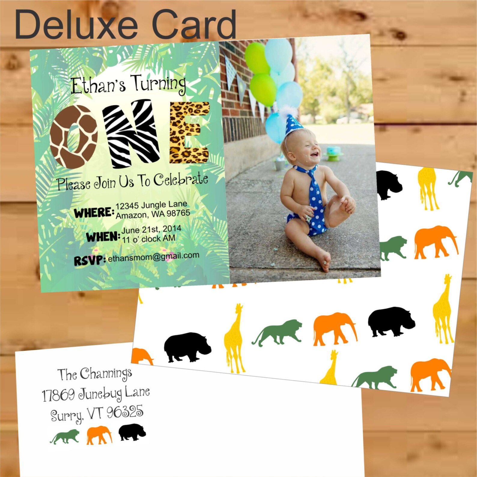Jungle Themed Birthday Invite Jungle Birthday Invitation Etsy
