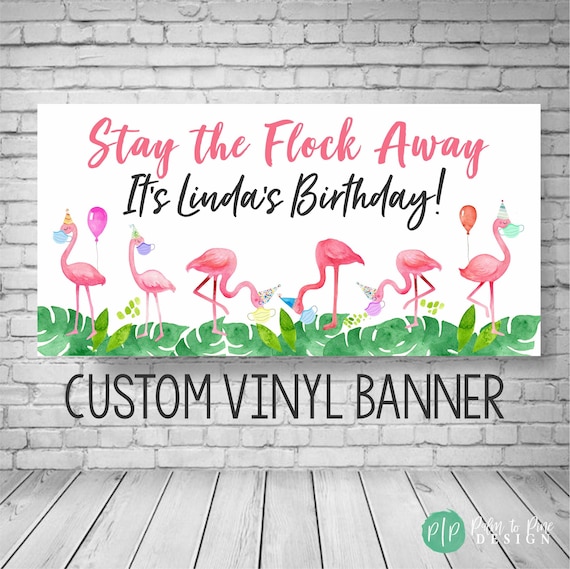 Honk Birthday Banner, Honk birthday sign, quarantine banner, flamingo yard banner, flamingo birthday yard decorations, flamingo yard sign Il_570xn