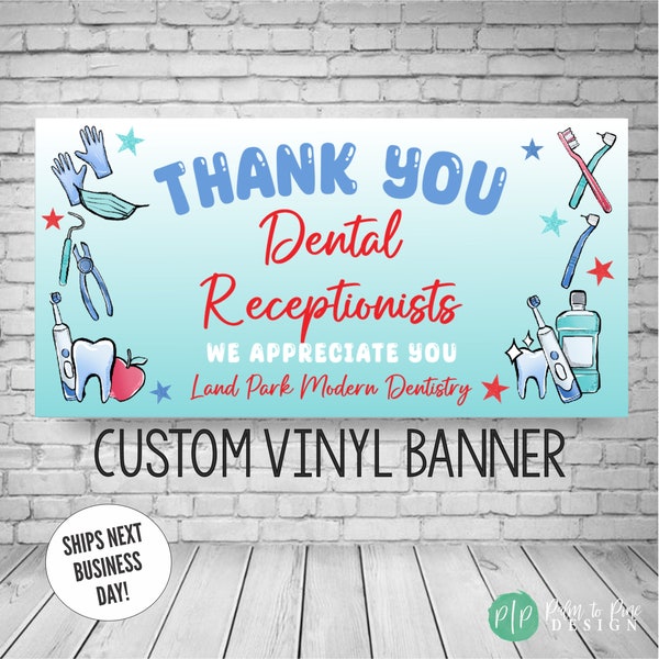 Dental Staff Appreciation Banner, Dental Appreciation Week Decor, Dental Receptionist Week Sign, Dental Receptionist Appreciation Gift Idea