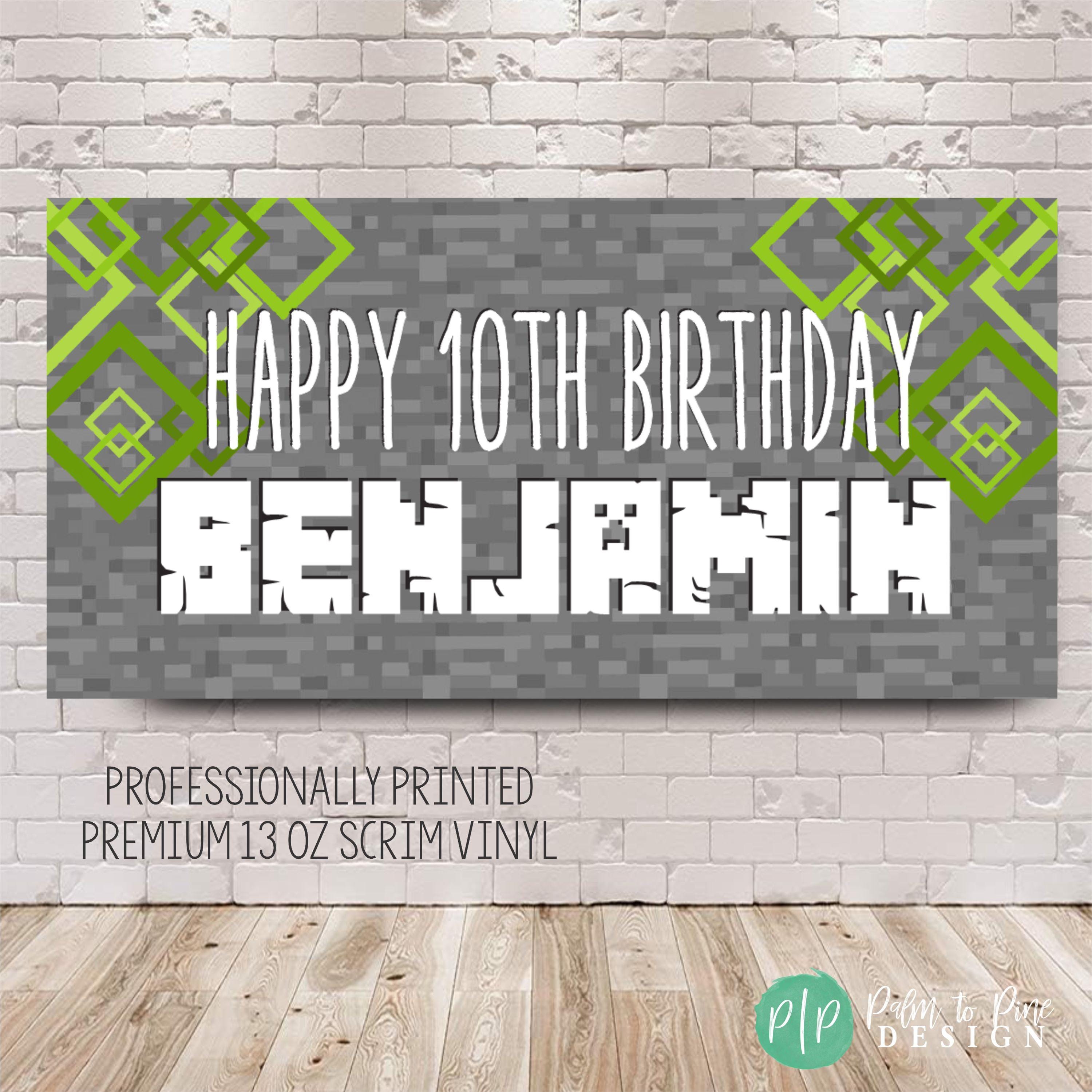 Block Style Birthday Banner - Custom Print