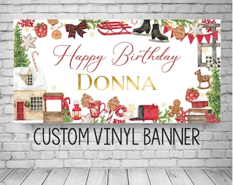 Custom Christmas Party Banner, Personalized Christmas Backdrop, Holiday Cookie Party Banner, Festive Holiday Party Decor, Holiday Backdrop