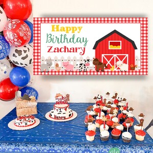 Farm Birthday Banner, Barnyard Party Decor, Barn Birthday, Farm Party Birthday Decor, Farm Animal Banner, Farm Animal Party decor for kids image 5