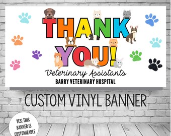 Thank You Veterinarian Sign, Veterinary Appreciation Banner, Veterinary Technician Gift, Veterinary Receptionists Week Sign, Vet Tech Sign