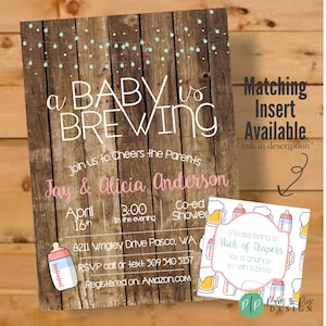 A Baby is Brewing Invitation, Beer Baby Shower Invitation, Beer Baby Shower, co ed baby shower invitation, co ed baby shower invite, beer image 3