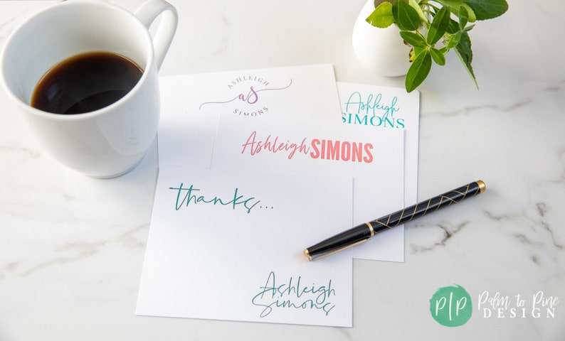 Custom Stationery Set - Personalized Note Cards with Envelopes - Modern Stationary image 4