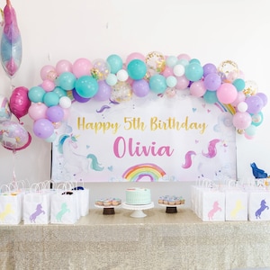 Unicorn Birthday Banner, Unicorn Birthday Party, Unicorn Birthday Backdrop, Unicorn banner, Unicorn Party Decoration, Unicorn Photo Backdrop image 5