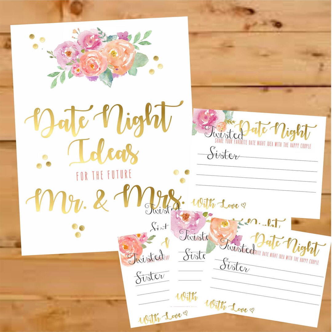 Date Night Printables Bridal Shower Date Night Ideas Date - Etsy