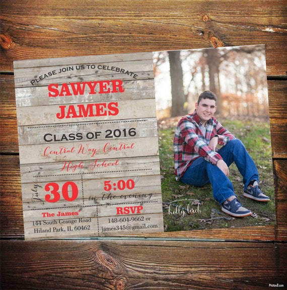 High School Graduation Party Invitation, Graduation Party Invitation, high school graduation party invitations, Graduation Announcement Male Il_570xn