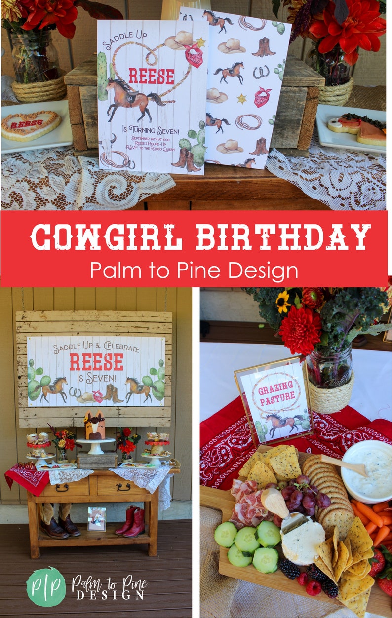 Cowboy Birthday Banner, Cowboy Party Decor, Cowgirl Birthday, Western Birthday Banner, Birthday Banner, Horse Birthday Banner, Cowgirl Party image 8