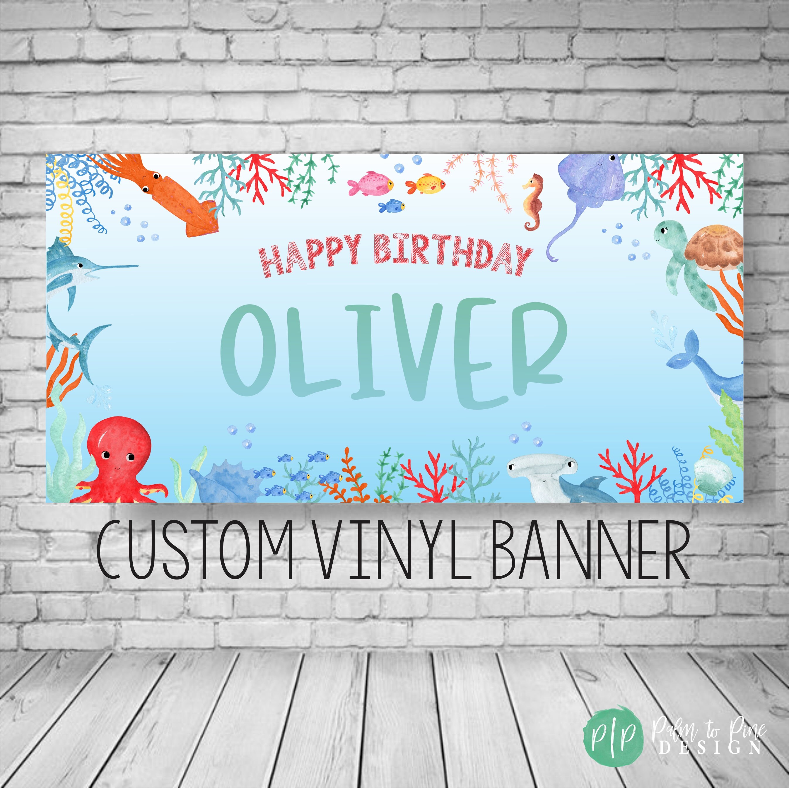 Under the Sea Ocean Happy Birthday Banner Garlands & Decorative Banners