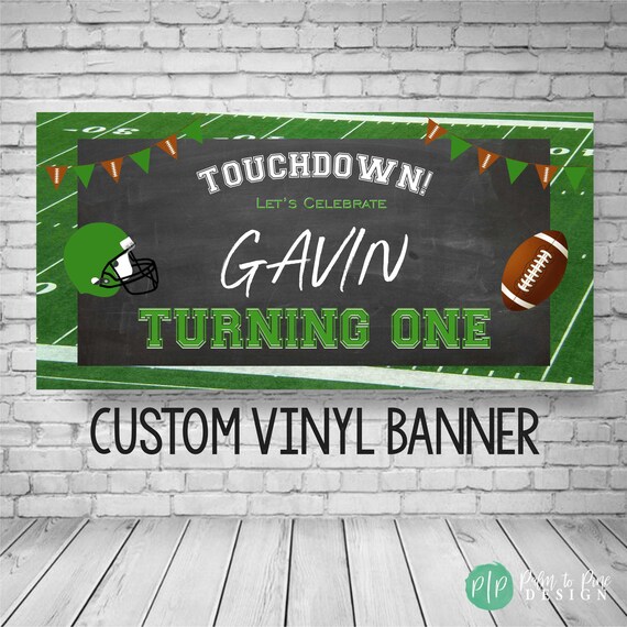 Football Birthday Banner, Football Party Decor, Football Birthday Decoration, Football Backdrop, Birthday Banner, Vinyl Banner Custom, Boy Il_570xn