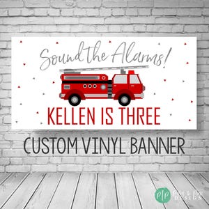 Fire Truck Birthday Banner, Firefighter Party Decor