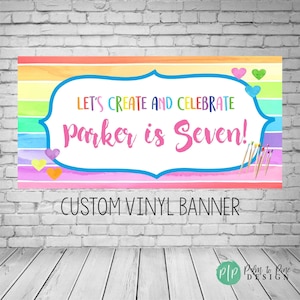 Art Party Birthday Banner, Paint Party Decor, Art Birthday Party, Painting Party Decorations, Painting Party Banner, Vinyl Banner, Birthday