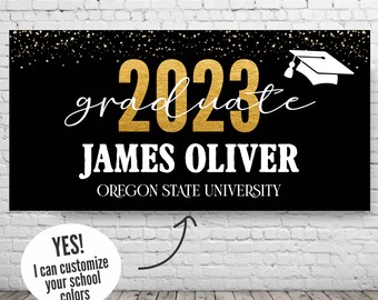 Graduation Party Banner, Graduation Banner, Graduation Decor, Graduation Backdrop, College Graduation Banner, High School Graduation Decor