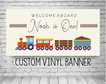 Train Birthday Party Banner, Personalized Train Birthday Sign, Customizable Train Banner For Kids , Train Party Sign Train, Train Decoration