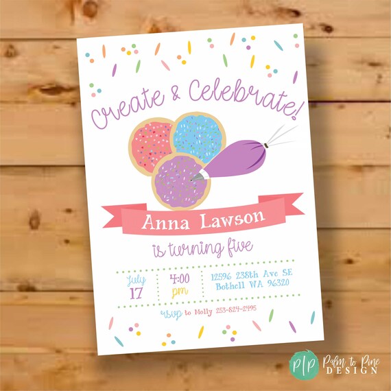 Cookie Decorating Party, Cookie Invite, Milk and Cookies Birthday Invitation, Milk and Cookies Birthday Party Invite, Cookie Party Invite Il_570xn