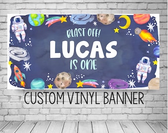 Space Banner, Outer Space Birthday Banner, Out of This World Party Decorations, Space Birthday Decor, Astronaut Banner, Space Galaxy Banner