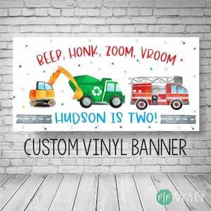Transportation Vehicles Birthday Banner | Personalized Things that Go Party | Custom Name and Age