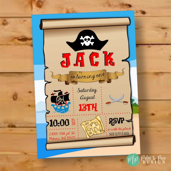 Pirates Birthday Invitation, Pirate Birthday Invite, Jake and the Neverland Pirates Invite, Pirate Invitation, Pirate Invite, Jake Pirate Il_570xn